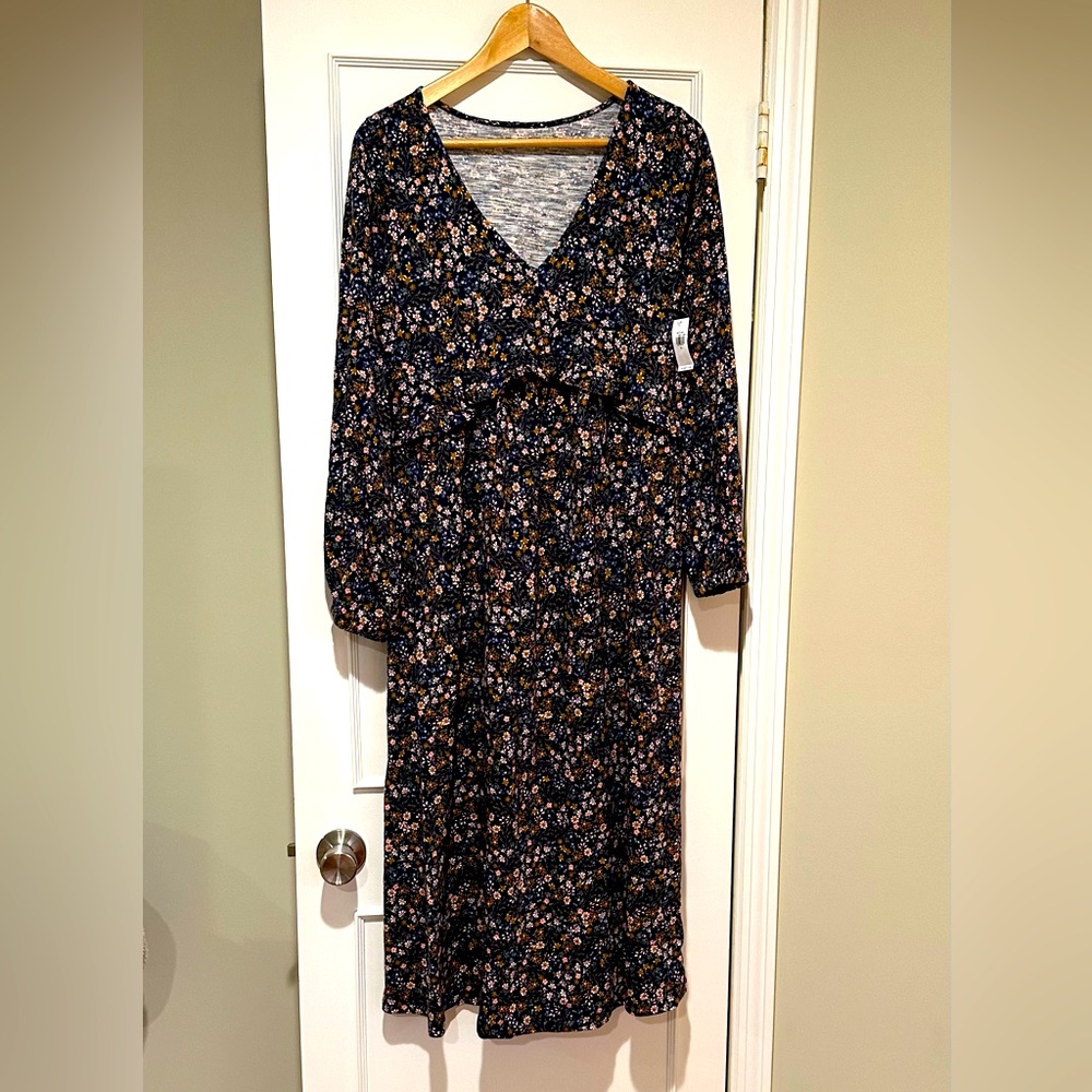 Floral Midi Maternity Dress